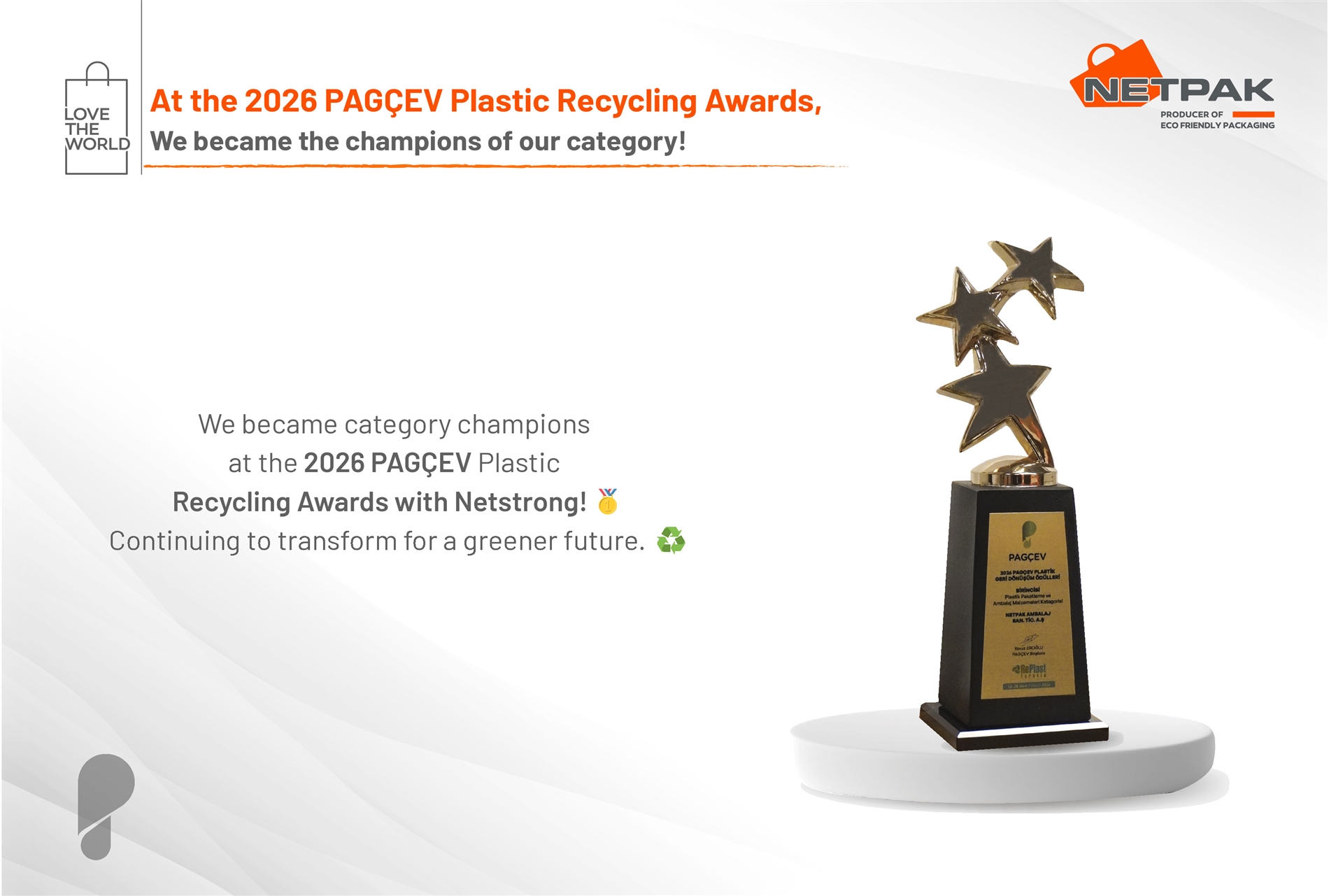 First Prize from PAGÇEV to Netpak Ambalaj!