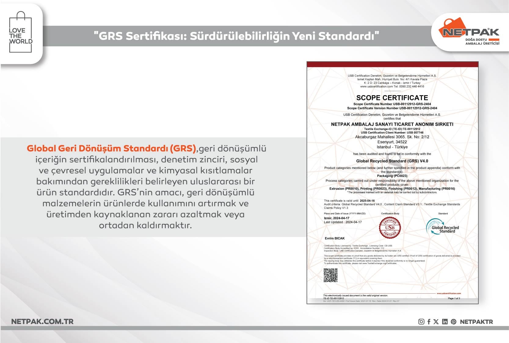 GRS Sertifikası: Sürdürülebilirliğin Yeni Standardı