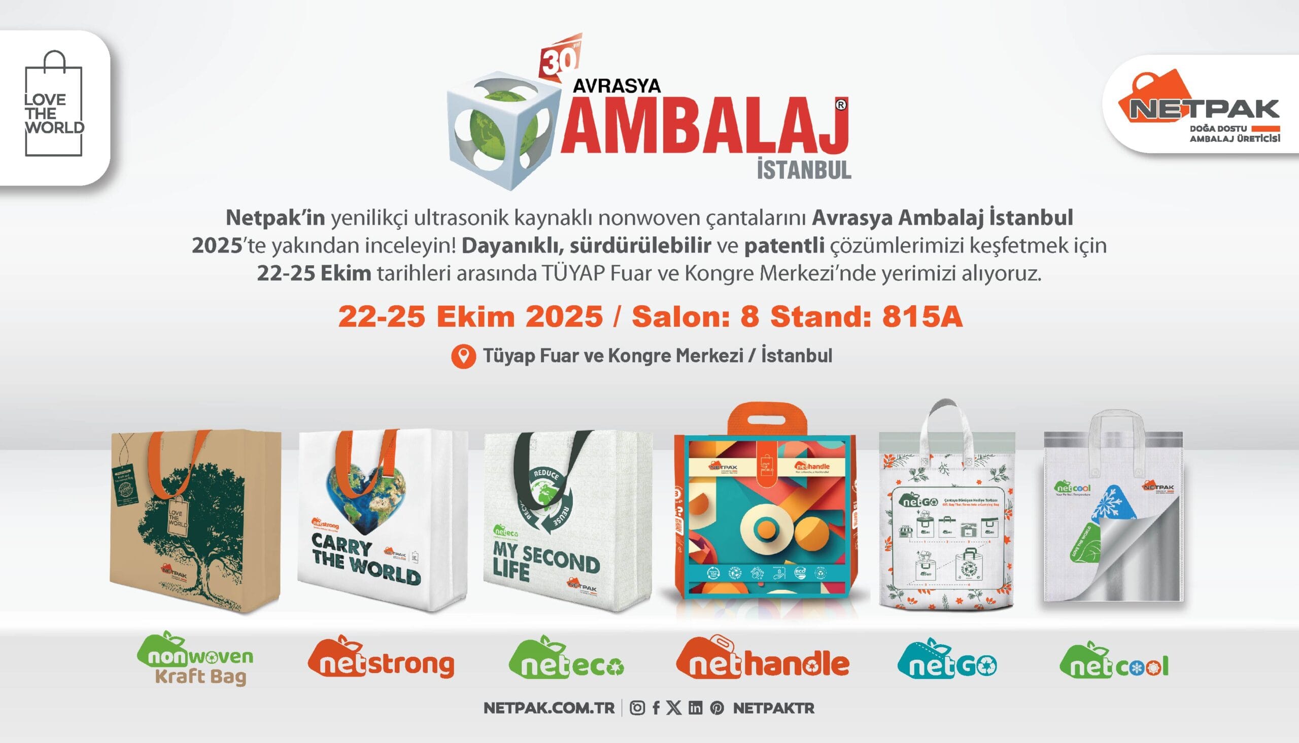 Netpak, Avrasya Ambalaj İstanbul 2025 Fuarında yerini alıyor.