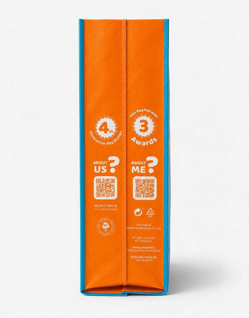 Nethandle reusable bag side view and gusset detail